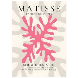 Artfulprints Poster Matisse – Pink coral – 50×70 cm – Roze