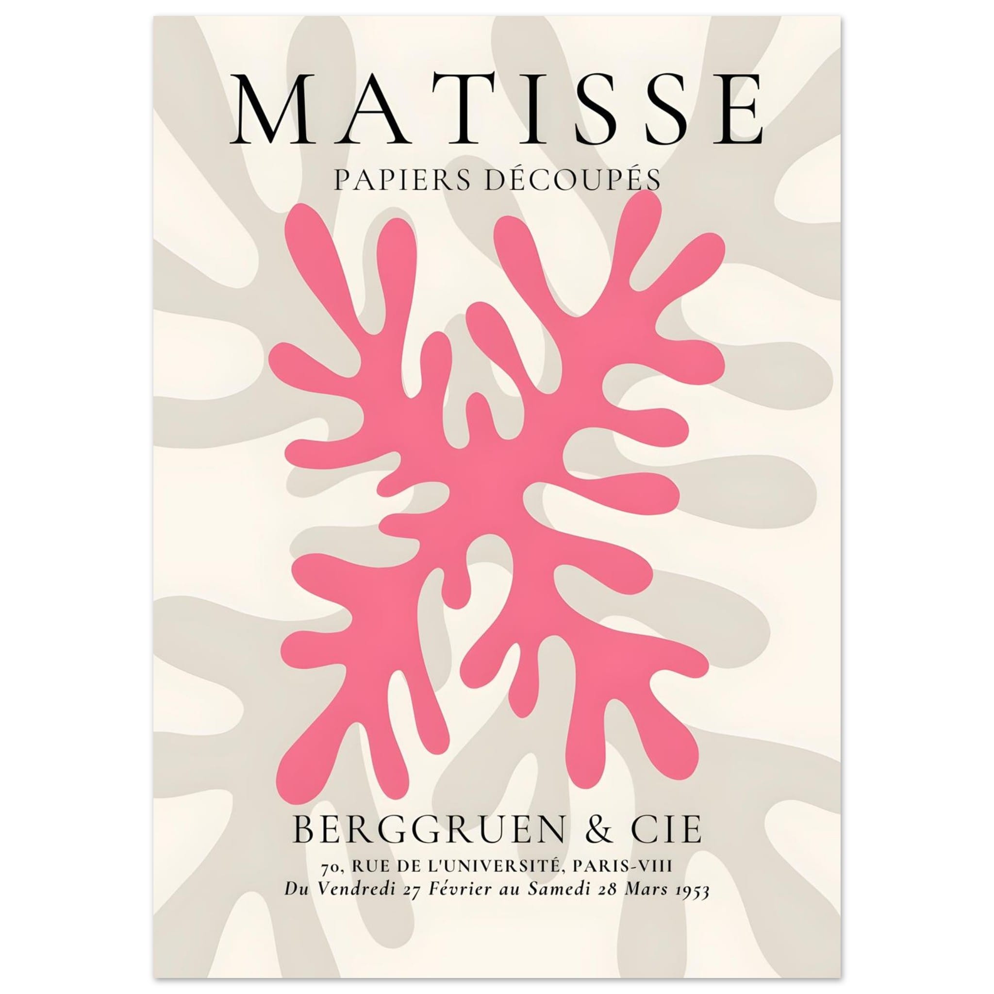 Artfulprints Poster Matisse – Pink coral - 50x70 cm - Roze