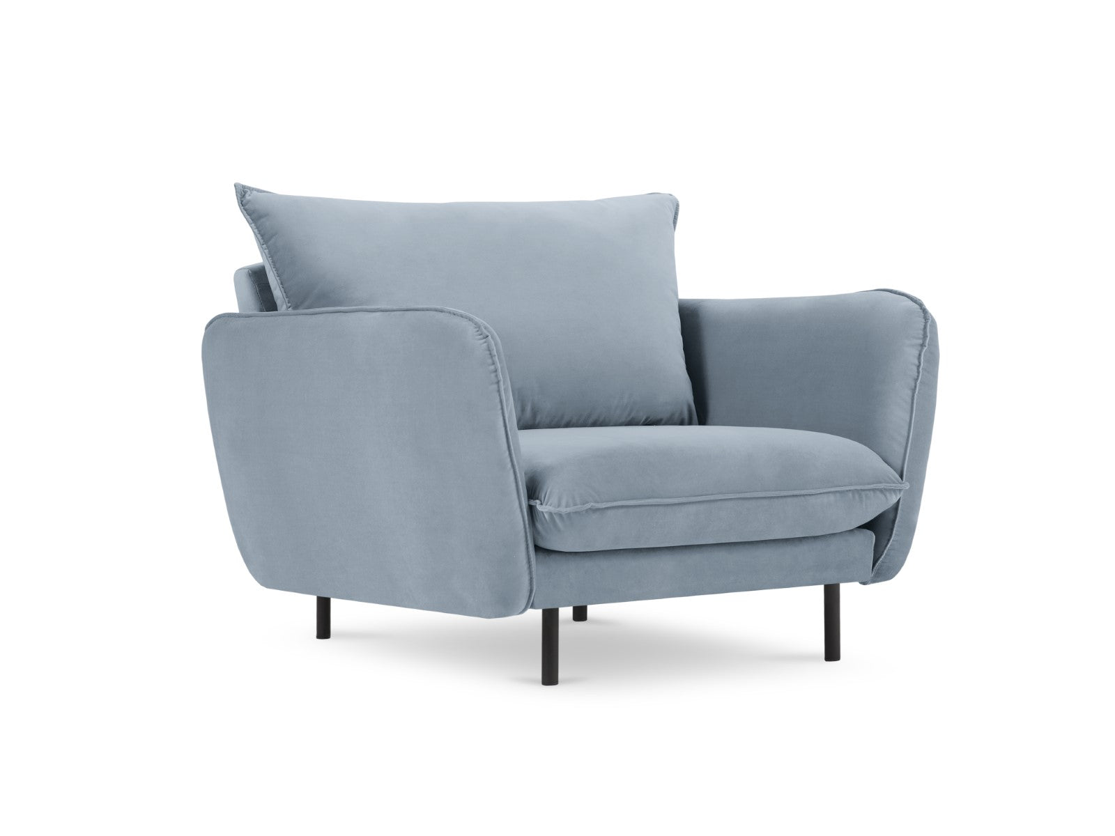 Cosmopolitan Design Fauteuil Vienna flueel, lichtblauw - 94x97x95cm