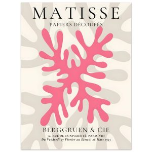 Artfulprints Poster Matisse – Pink coral – 30×40 cm – Roze