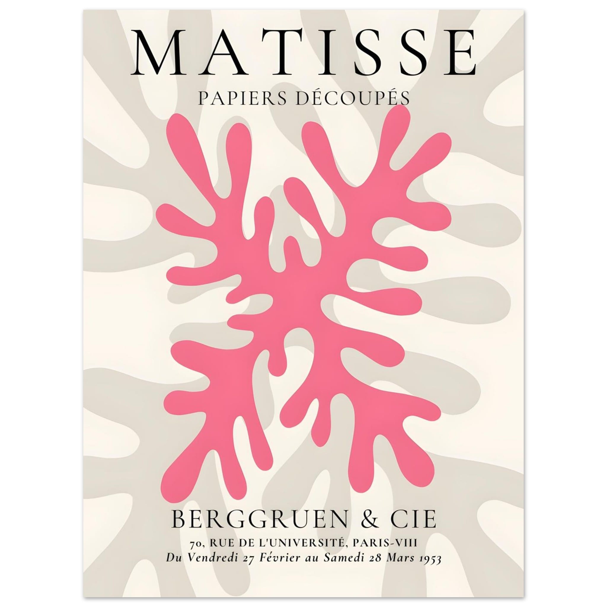 Artfulprints Poster Matisse – Pink coral - 30x40 cm - Roze