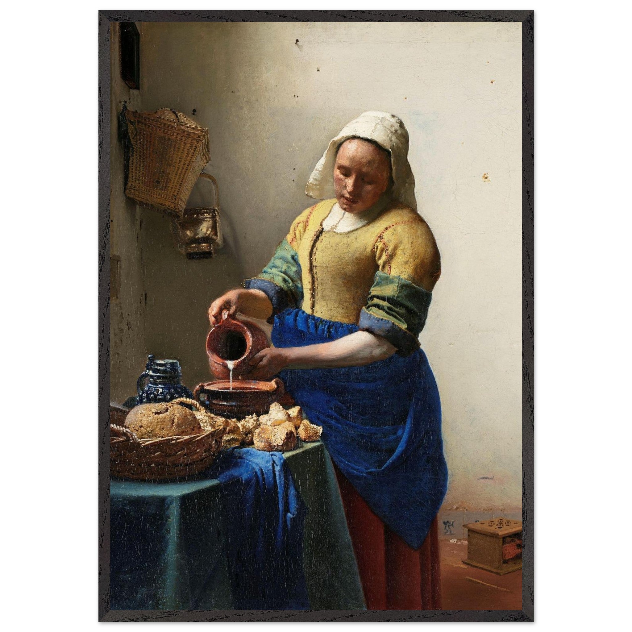 Artfulprints Poster met Lijst Johannes Vermeer - Het melkmeisje - 70x1