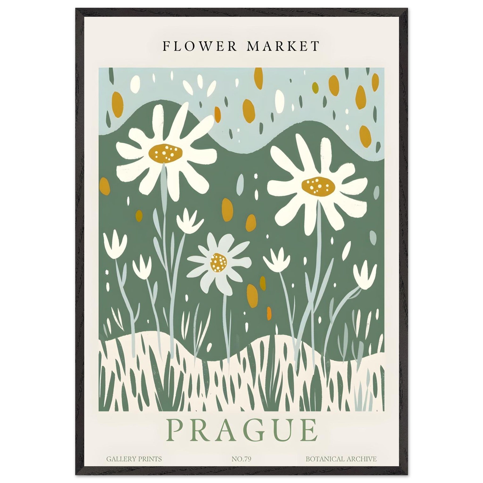 Artfulprints Poster met Lijst Flower market - Prague II - 70x100 cm -