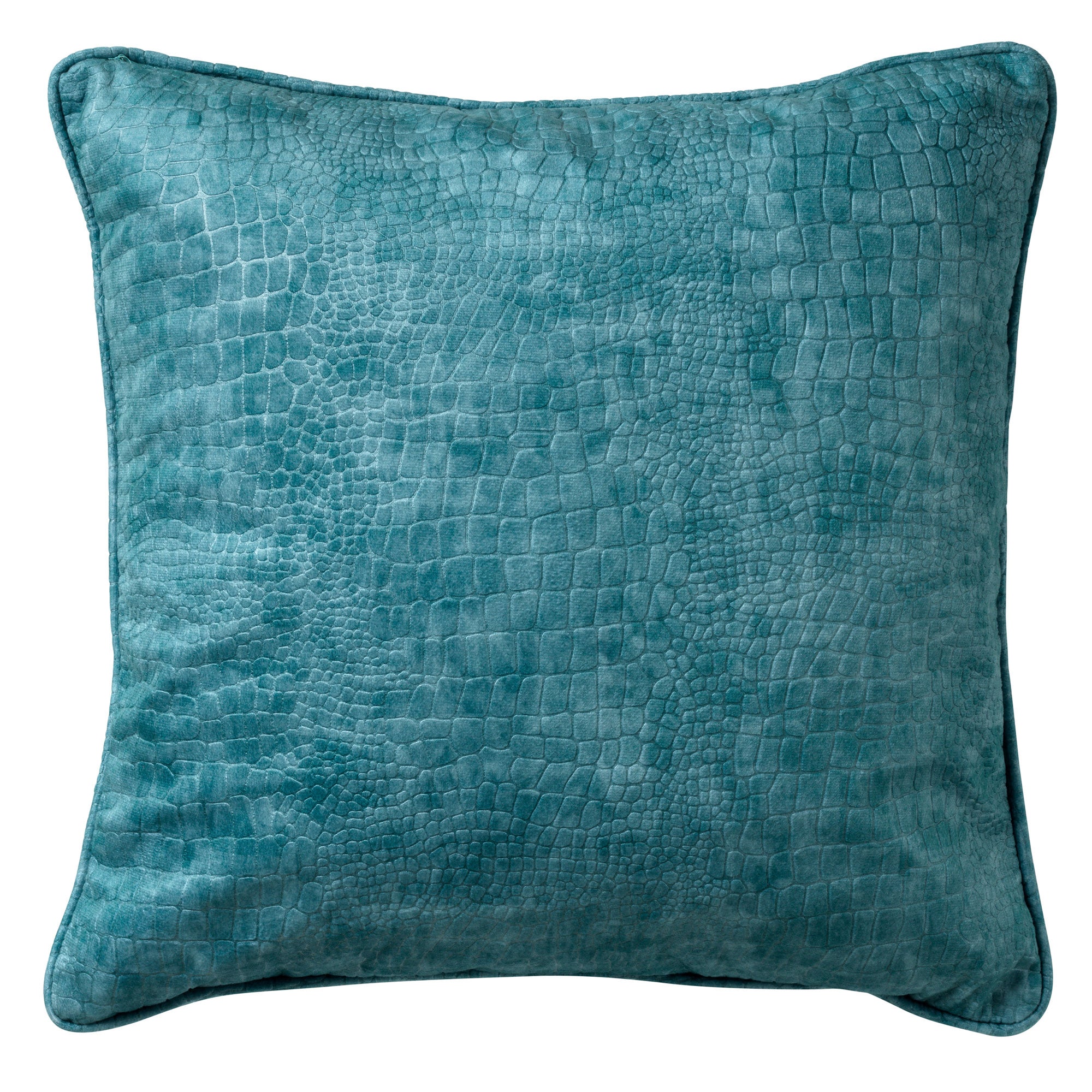 SAMMY - kussenhoes 45x45 cm - slangenprint - Nile Blue - blauw