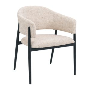 DÉJA Living Eetkamerstoel Dénia – Beige/Zwart Stof – Set van 2 DÉJA Living Eetkamerstoel Dénia – Beige/Zwart Stof – Set van 2