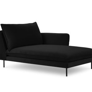 Cosmopolitan Design rechter chaise longue Vienna flueel, zwart – 170×1 Cosmopolitan Design rechter chaise longue Vienna flueel, zwart – 170×1