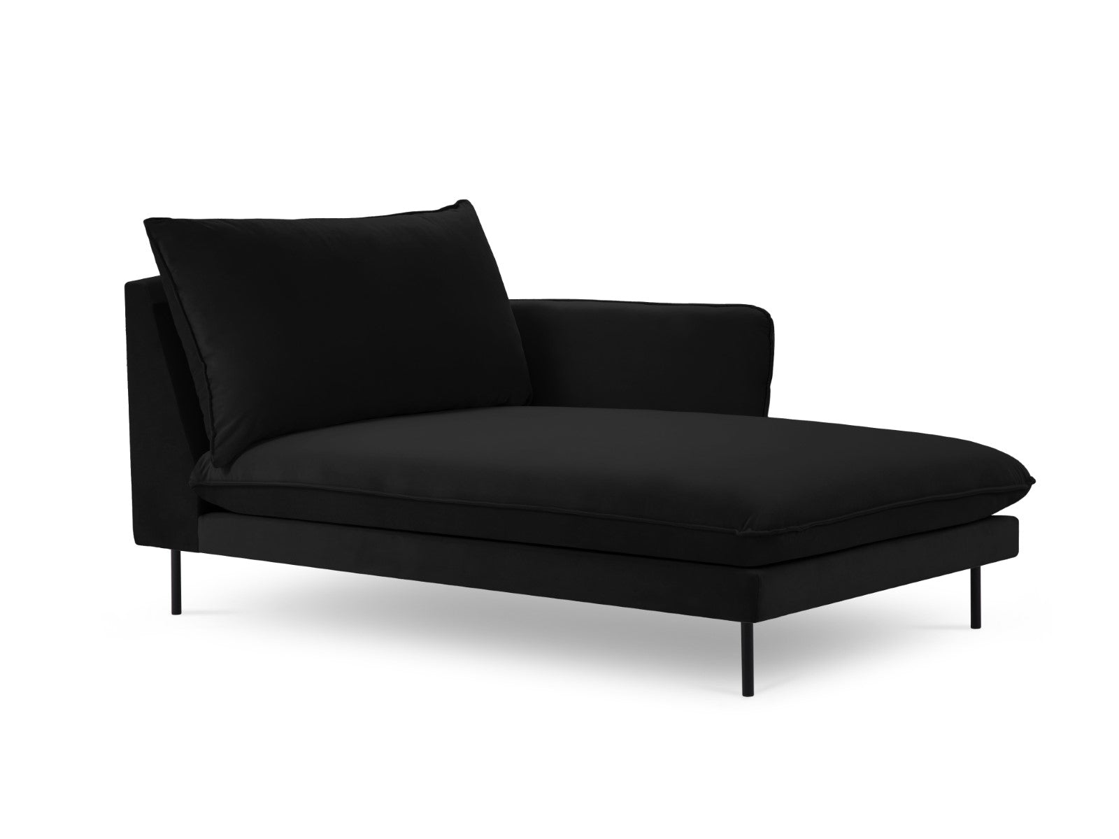 Cosmopolitan Design rechter chaise longue Vienna flueel, zwart - 170x1