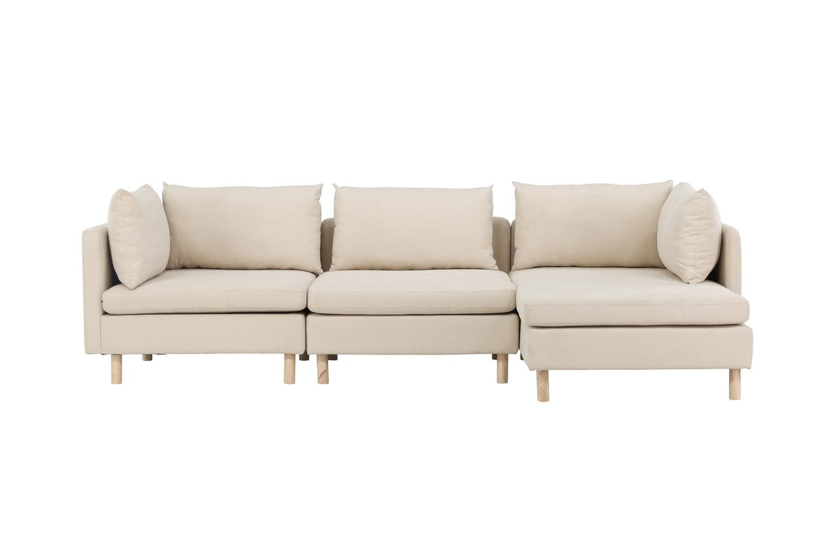 BRAM Bank Noora - Zits Bank met Chaise Longue Rechts - Beige