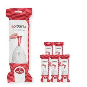 Brabantia PerfectFit Afvalzak, code J, 20-25 liter, 120 stuks, set van