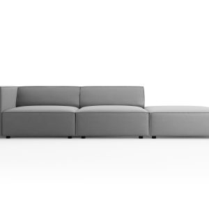 Cosmopolitan Design Rechte bank Arendal 4-zits, flueel, lichtgrijs – 1 Cosmopolitan Design Rechte bank Arendal 4-zits, flueel, lichtgrijs – 1