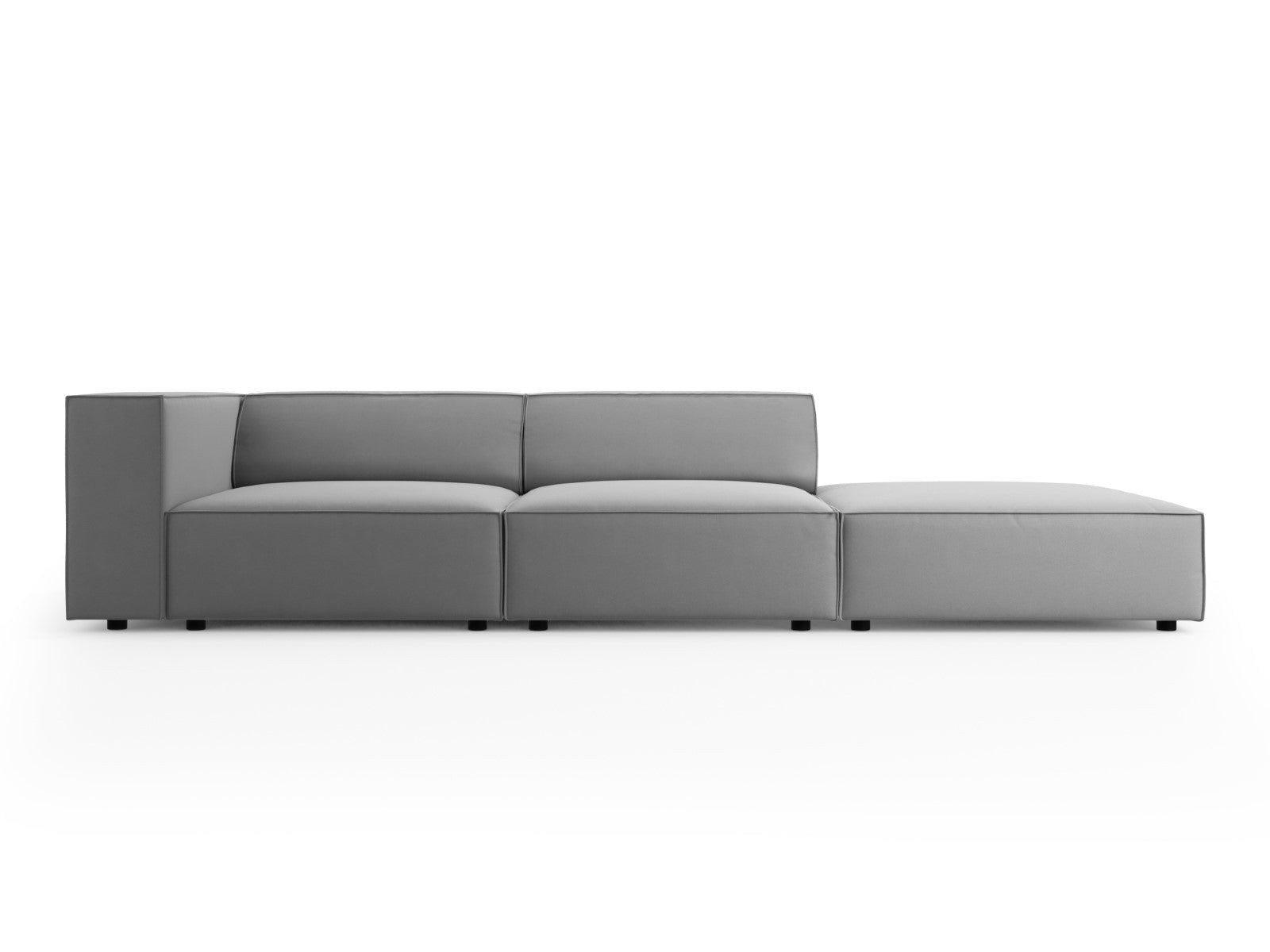 Cosmopolitan Design Rechte bank Arendal 4-zits, flueel, lichtgrijs - 1