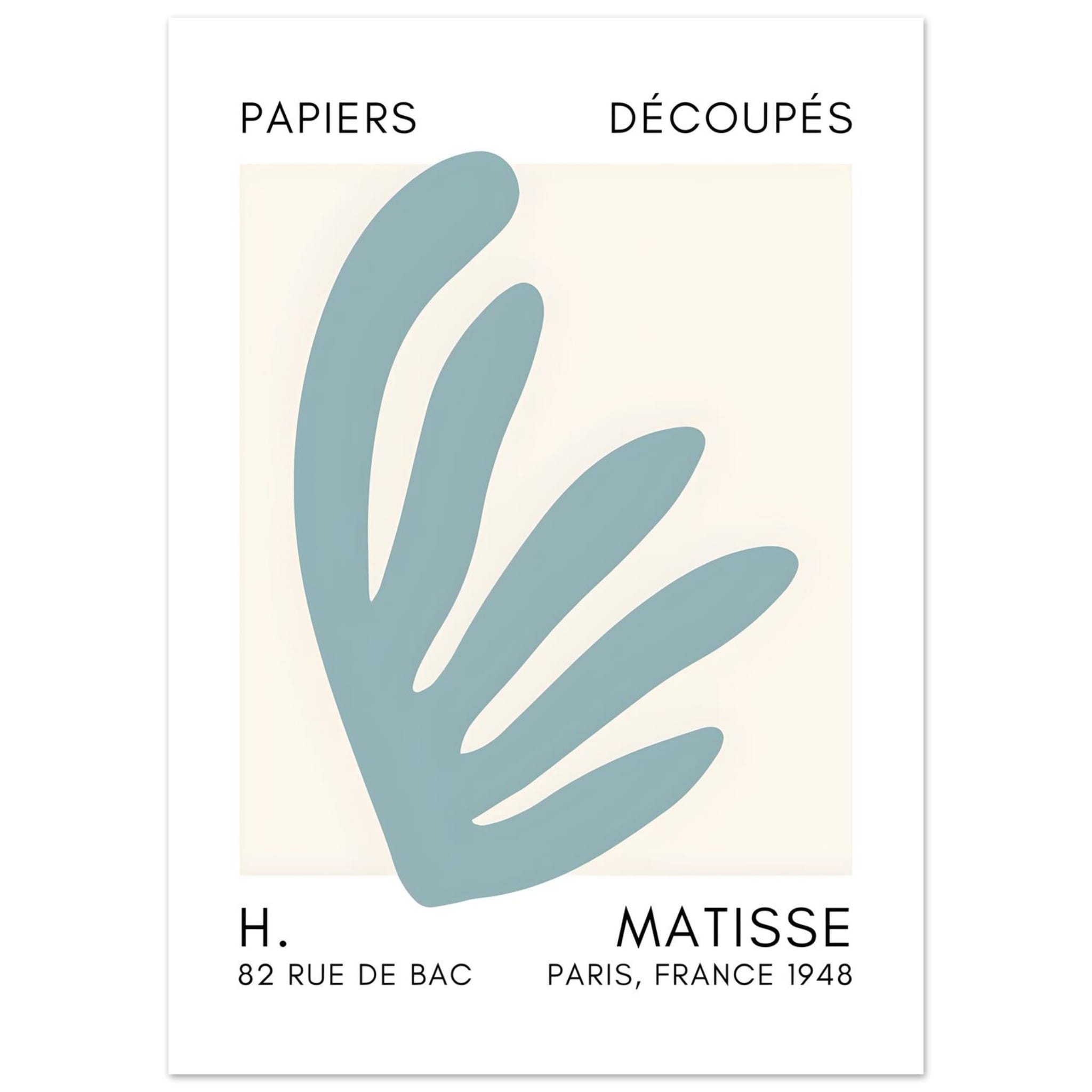 Artfulprints Poster Matisse – Aquatic impression turquoise - 50x70 cm