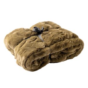 ZINZI – plaid 140×180 cm – bontlook – effen kleur – Military Olive – g