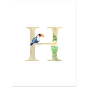 Artfulprints Poster Letter H kindernaam – 30×40 cm – Meerkleurig