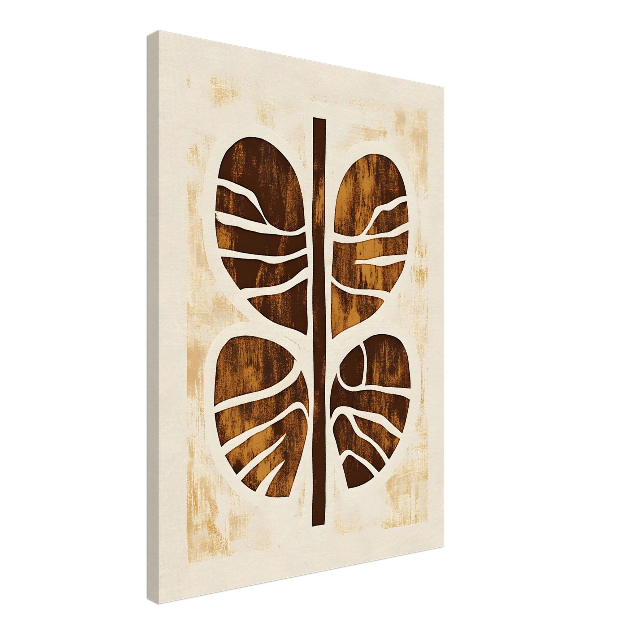 Artfulprints Canvas Boho – Rooted form canvas - 50x70 cm - Bruin
