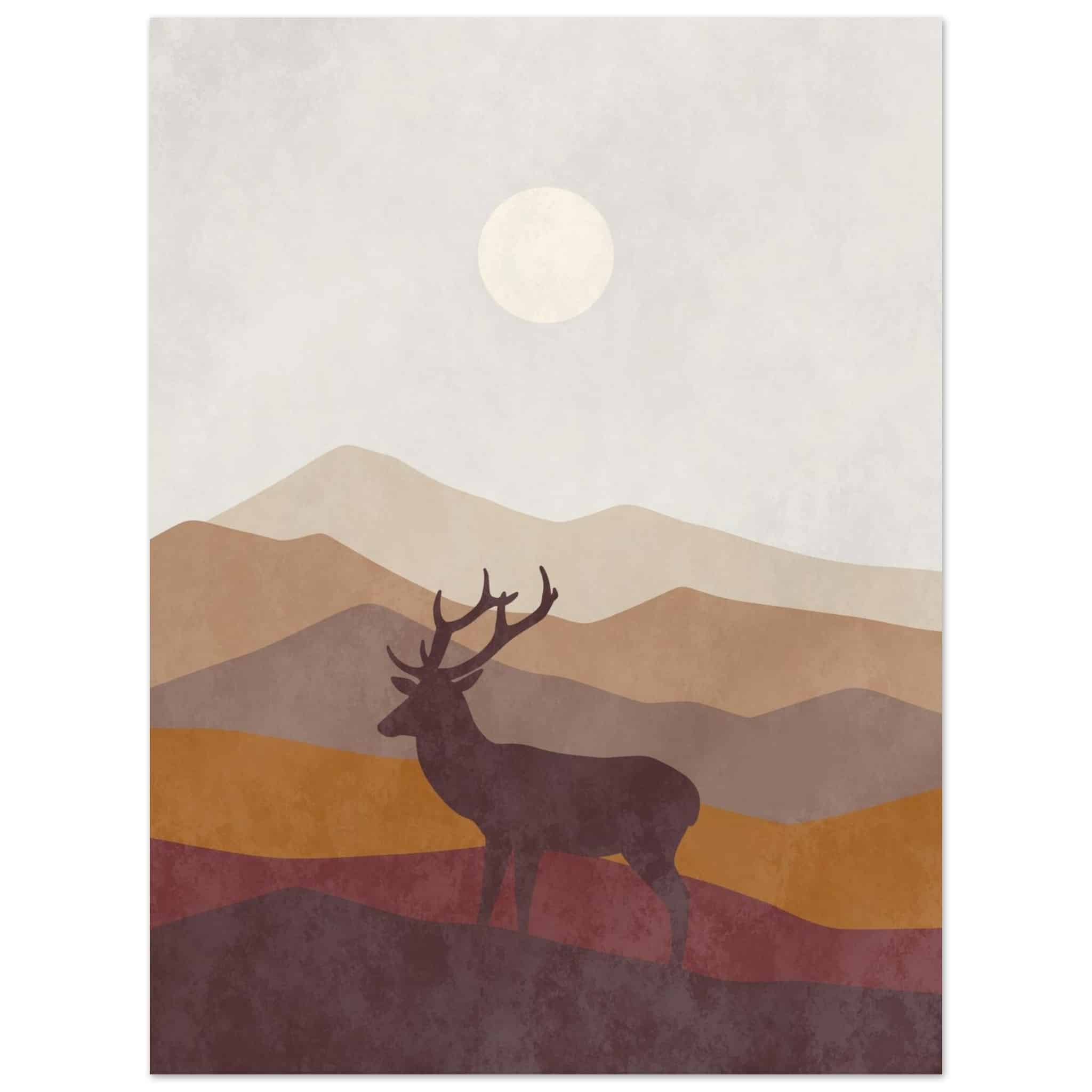 Artfulprints Poster Boho – Highland calm - 30x40 cm - Bruin