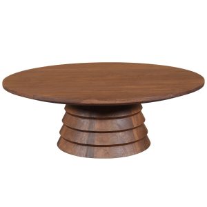 DÉJA Living Salontafel Marín – Rond Donkerbruin Mangohout – 90x90x31cm