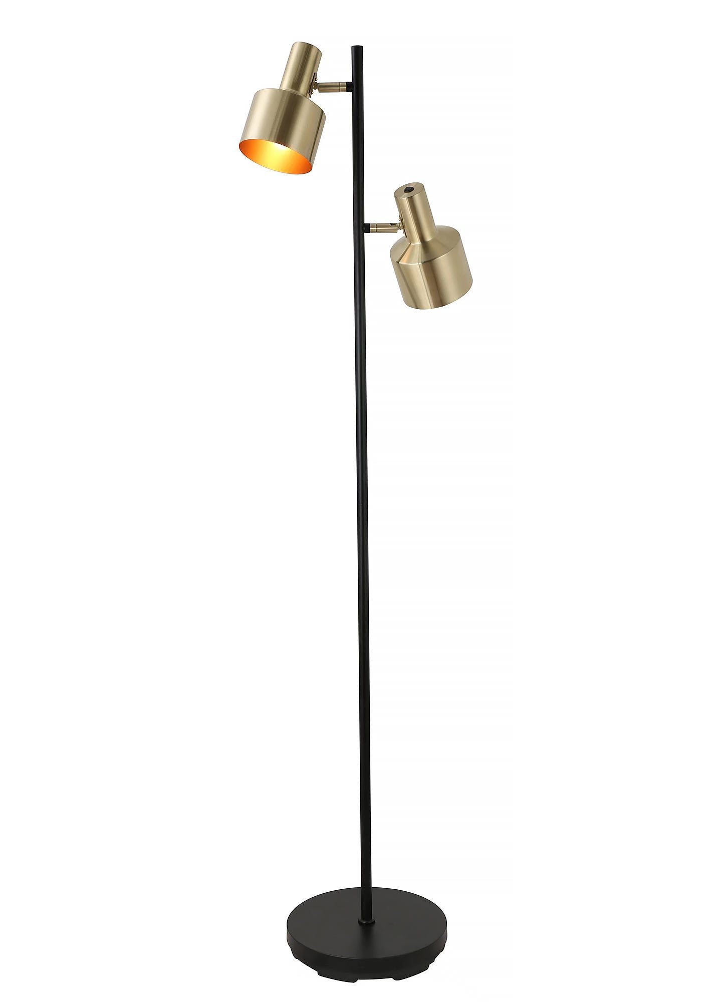 Artdelight vloerlamp Twinkle - 2 lichts - 28 x 150 cm - zwart goud