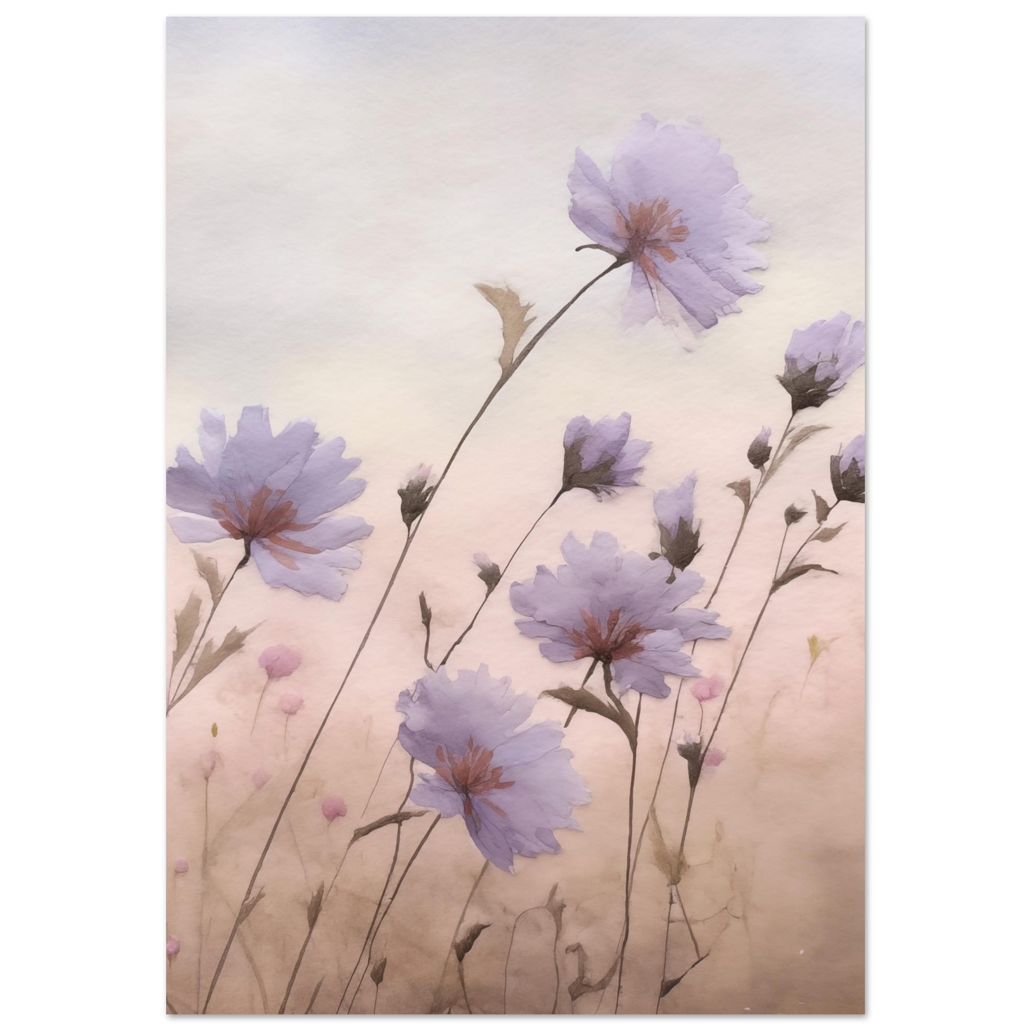 Artfulprints Poster Flower aquarel 2 - 70x100 cm - Roze