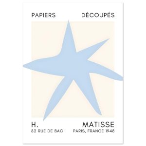 Artfulprints Poster Matisse – Star of the sea light blue – A4 21×29.7 Artfulprints Poster Matisse – Star of the sea light blue – A4 21×29.7