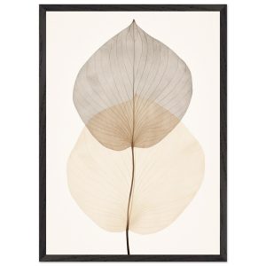 Artfulprints Poster met Lijst Japandi leaf – 50×70 cm – Taupe Artfulprints Poster met Lijst Japandi leaf – 50×70 cm – Taupe