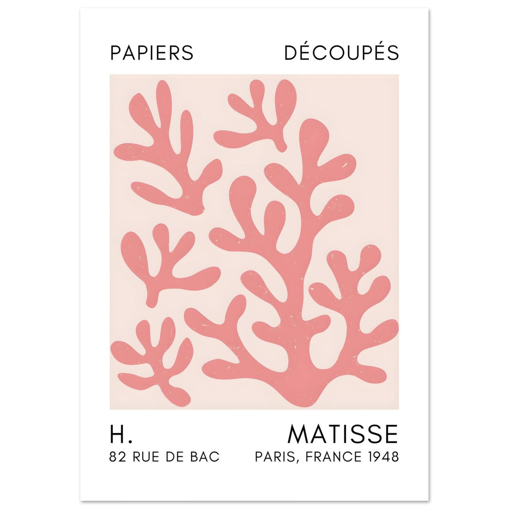 Artfulprints Poster Matisse – Coral shadows taupe - A4 21x29.7 cm - Ta