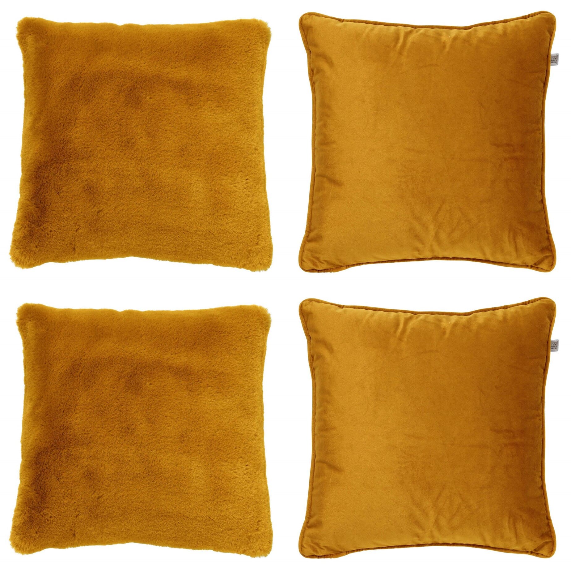 KUSSENSET - 4-delig Soft Textures - 45x45 cm - inclusief binnenkussens