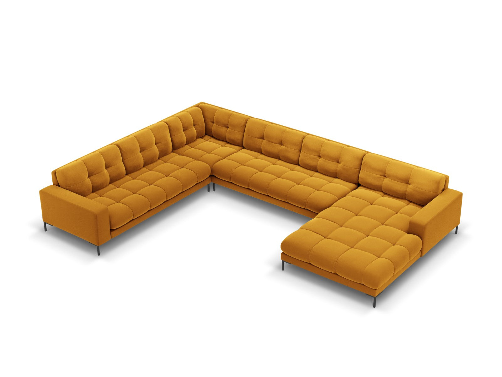 Cosmopolitan Design Panoramische hoekbank links Bali 7-zits, flueel, g