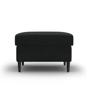Cosmopolitan Design Poef Kyoto flueel zwart – 70x70x45cm