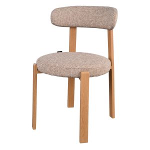 DÉJA Living Eetkamerstoel Lagan – Taupe/Naturel Stof – Set van 2 DÉJA Living Eetkamerstoel Lagan – Taupe/Naturel Stof – Set van 2