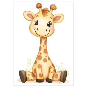 Artfulprints Poster Vrolijke giraffe – 50×70 cm – Oranje Artfulprints Poster Vrolijke giraffe – 50×70 cm – Oranje