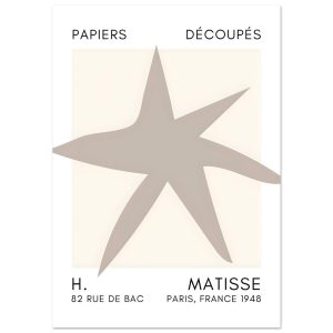 Artfulprints Poster Matisse – Star of the sea grey – A4 21×29.7 cm – G Artfulprints Poster Matisse – Star of the sea grey – A4 21×29.7 cm – G