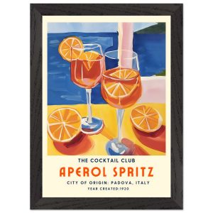 Artfulprints Poster met Lijst Aperol Spritz – The cocktail club I – A4
