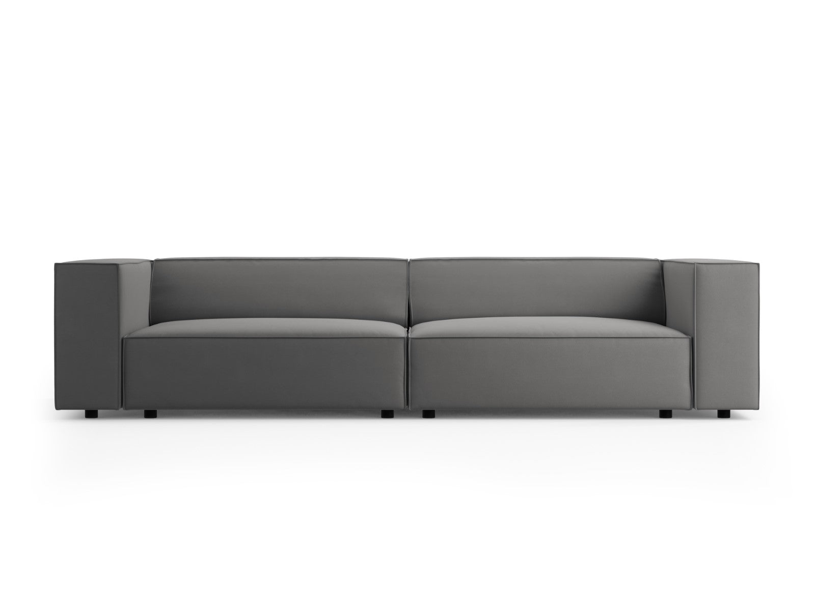 Cosmopolitan Design Bank Arendal 4-zits, flueel, cement - 102x244x70cm