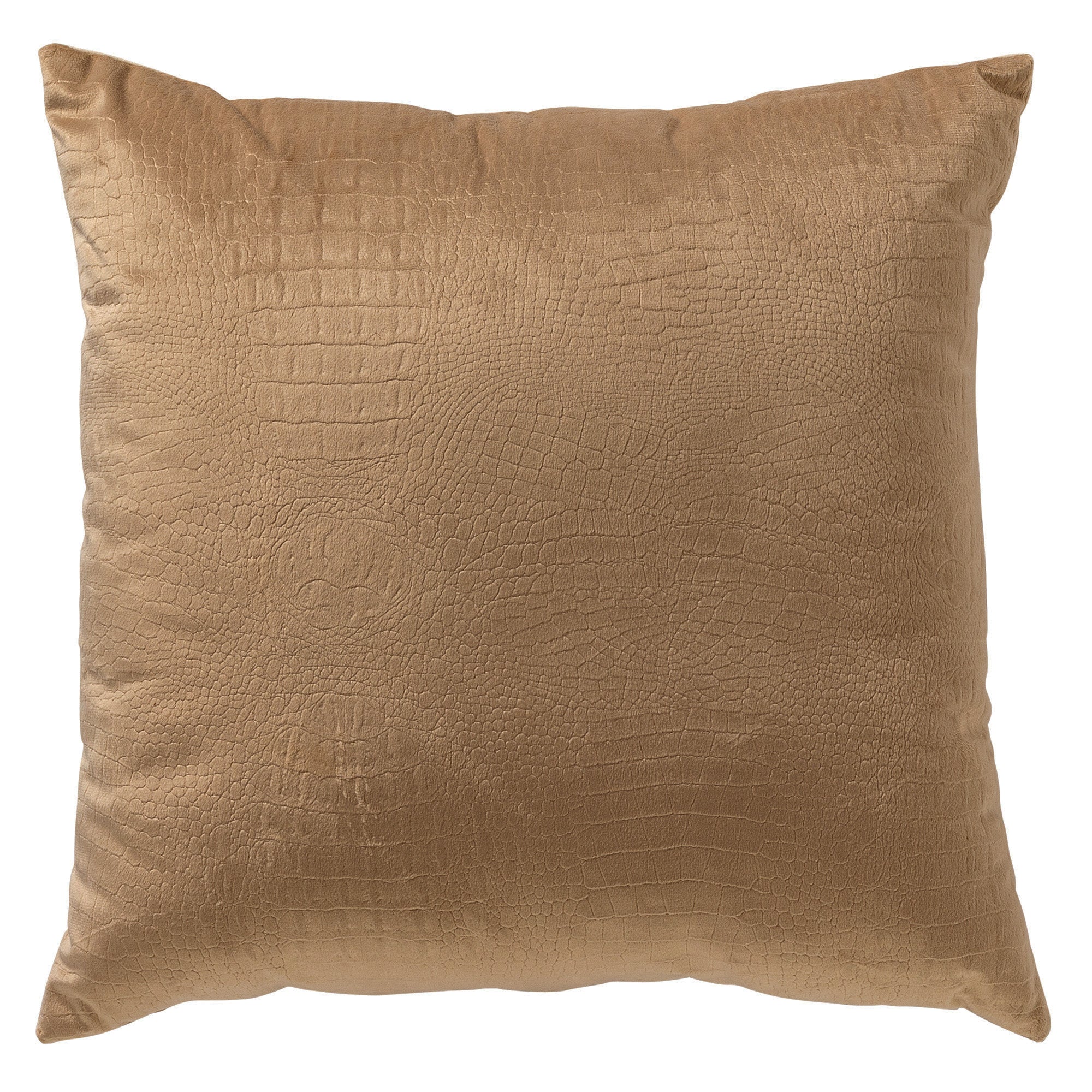 CROCO - kussenhoes 40x40 cm - subtiele krokoprint - Tobacco Brown - br