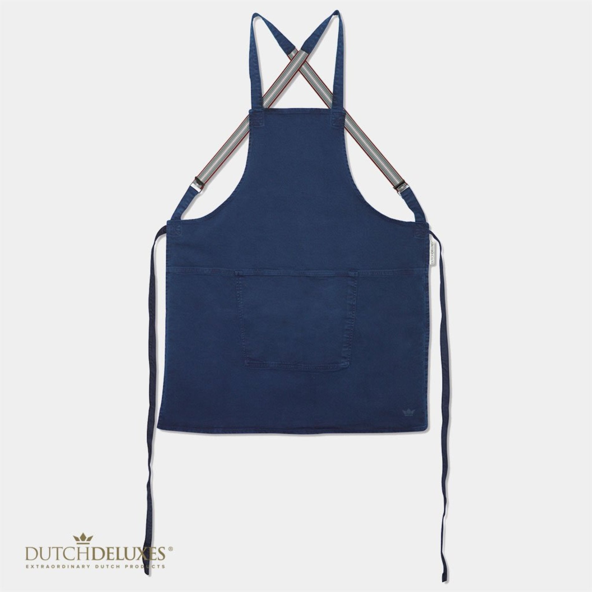 Dutchdeluxes Schort met Bretellen Donkerblauw Denim
