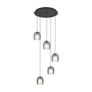 EGLO hanglamp Ciampino – e27 – ø 54 cm – zwart/grijs – glas EGLO hanglamp Ciampino – e27 – ø 54 cm – zwart/grijs – glas