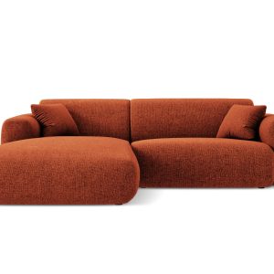 Cosmopolitan Design linker hoekbank Nolio 4-zits, chenille, terracotta Cosmopolitan Design linker hoekbank Nolio 4-zits, chenille, terracotta