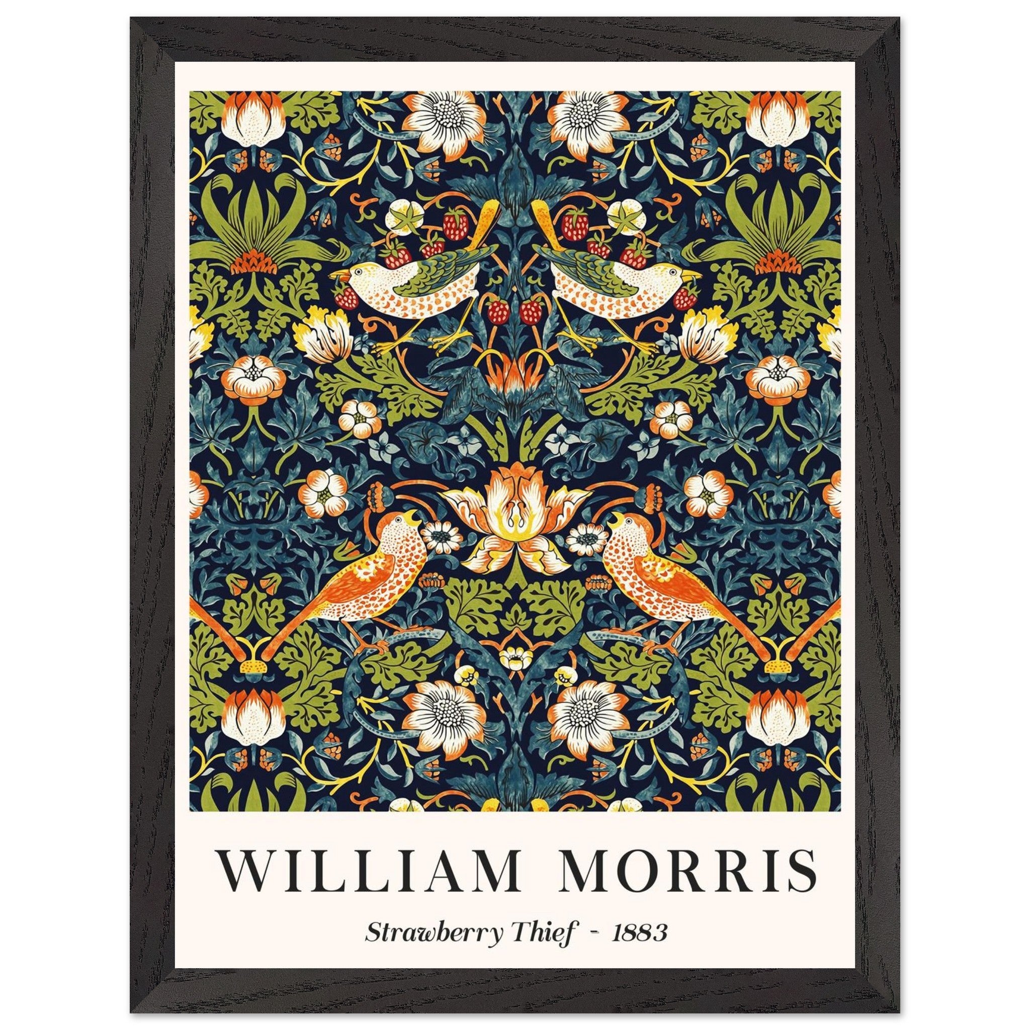Artfulprints Poster met Lijst William Morris - Strawberry thief - 30x4
