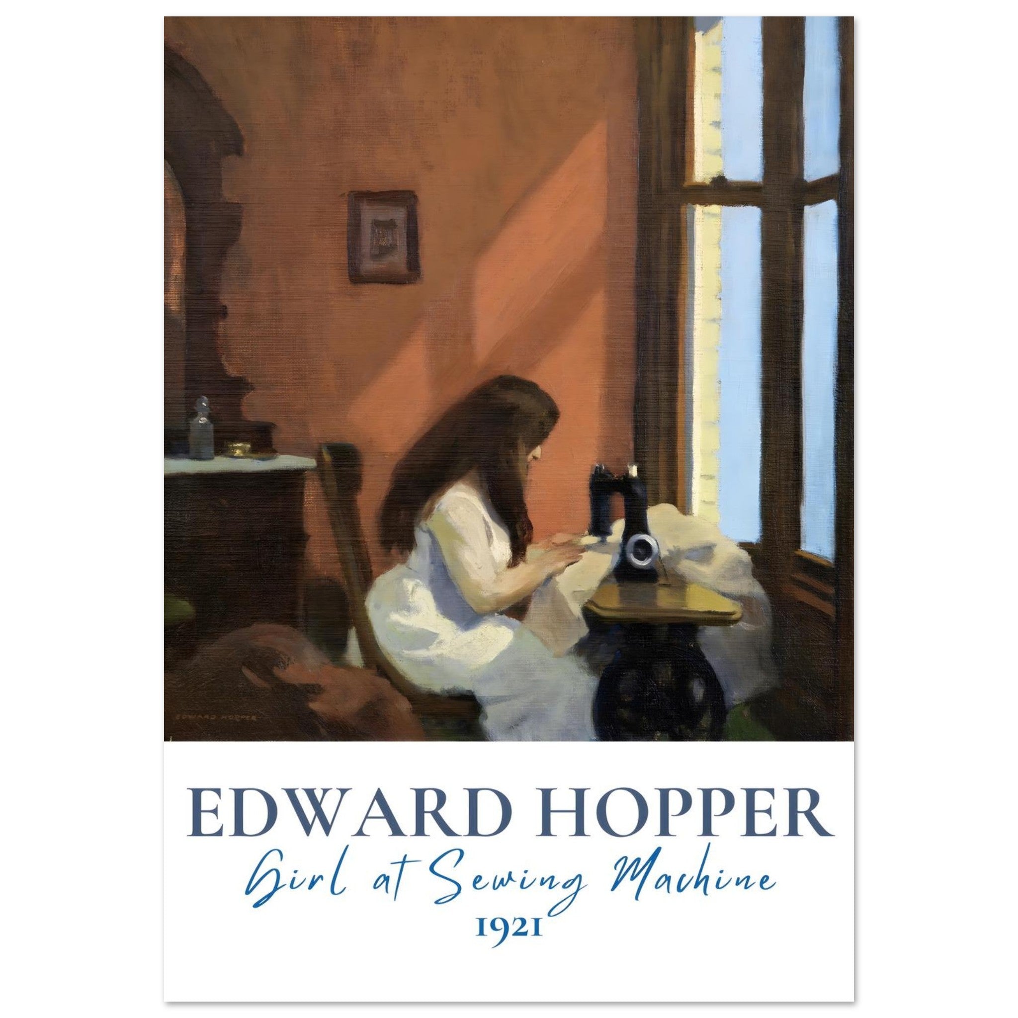Artfulprints Poster Edward Hopper - Girl at sewing machine - 70x100 cm