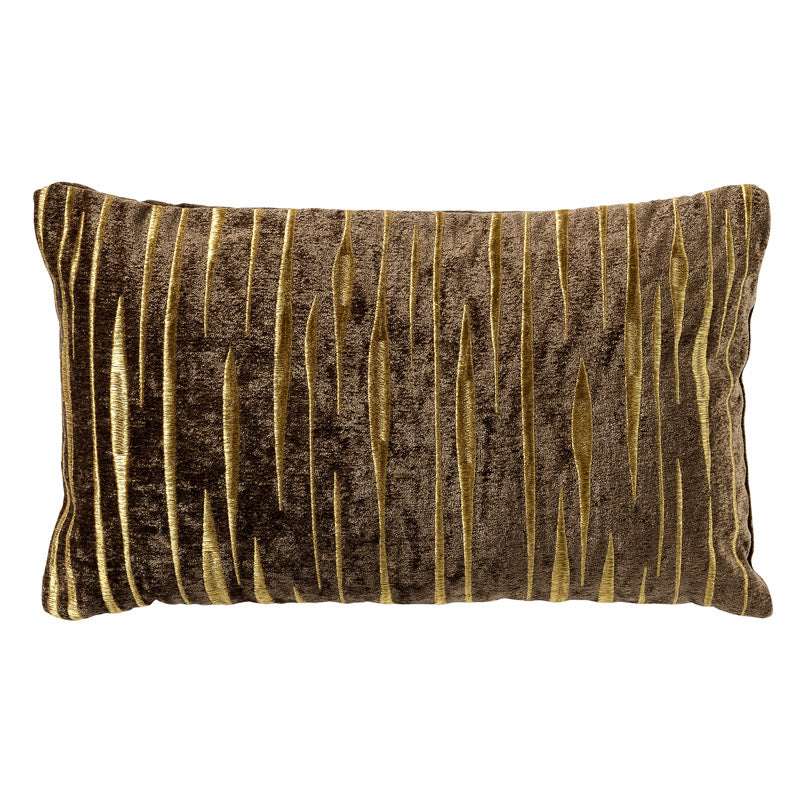 CONNOR - sierkussen 30x50 cm - met subtiel goud accent - Shitake - bru
