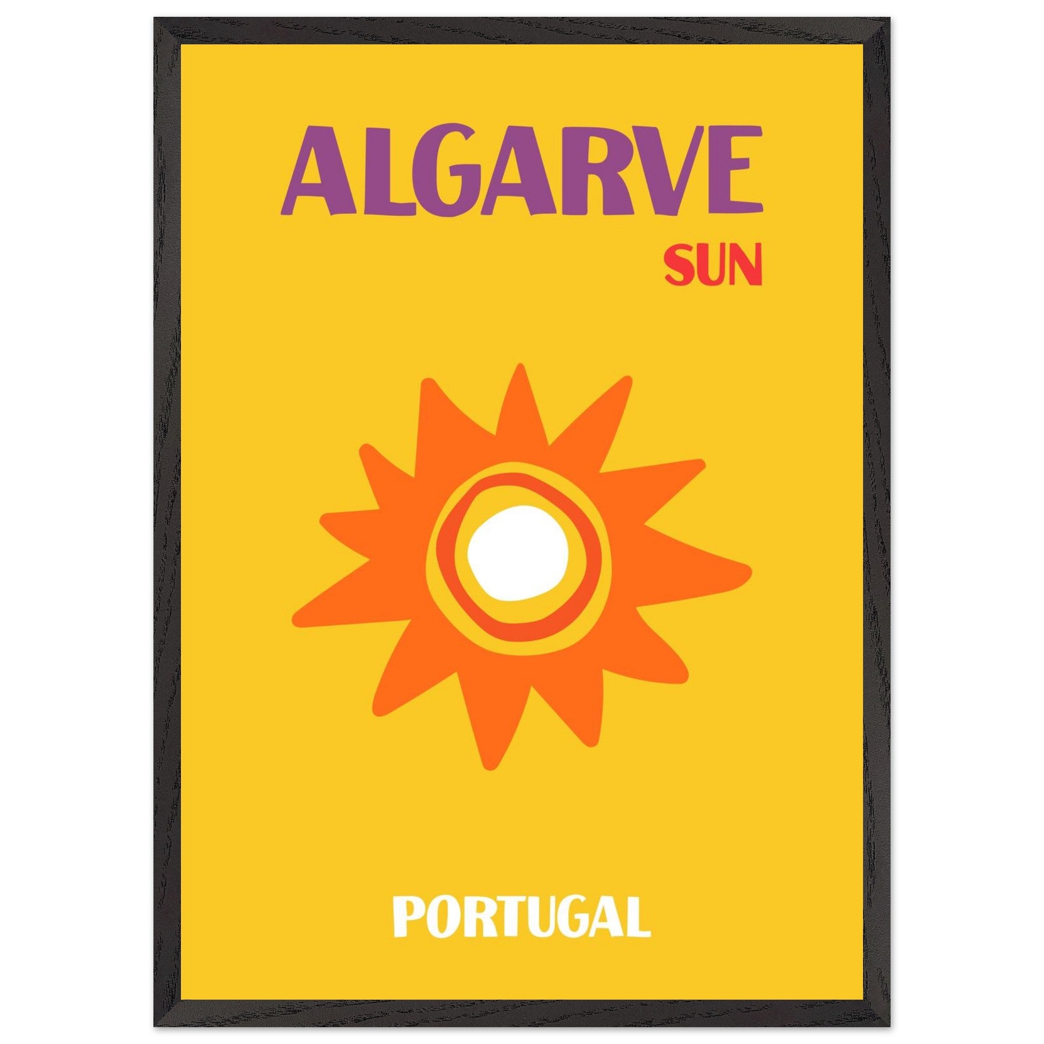 Artfulprints Poster met Lijst Portugal - Algarve - 50x70 cm - Geel
