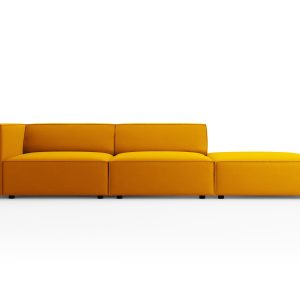 Cosmopolitan Design Rechte bank Arendal 4-zits, flueel, geel – 102×262 Cosmopolitan Design Rechte bank Arendal 4-zits, flueel, geel – 102×262