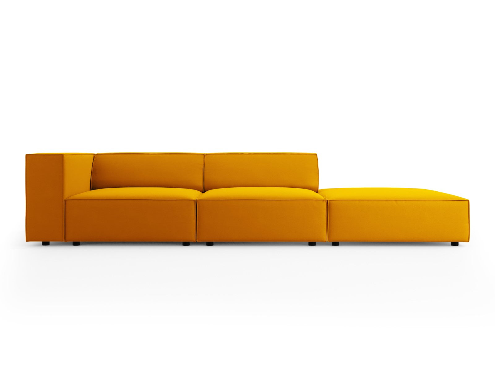 Cosmopolitan Design Rechte bank Arendal 4-zits, flueel, geel - 102x262