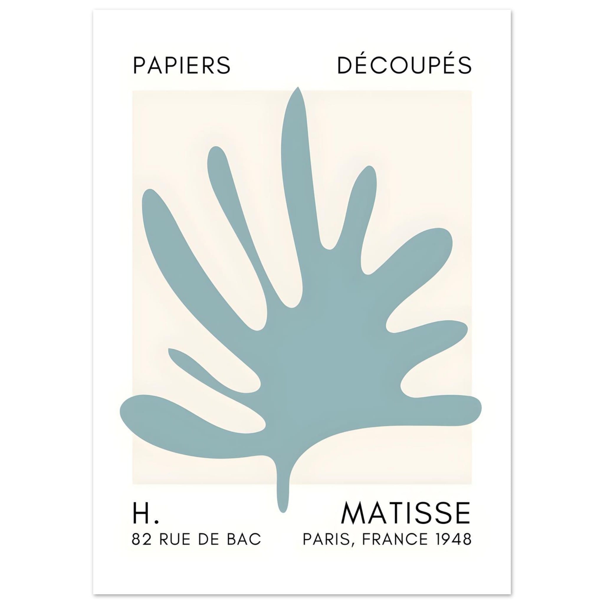 Artfulprints Poster Matisse – Coral drift turquoise - 50x70 cm - Turqu