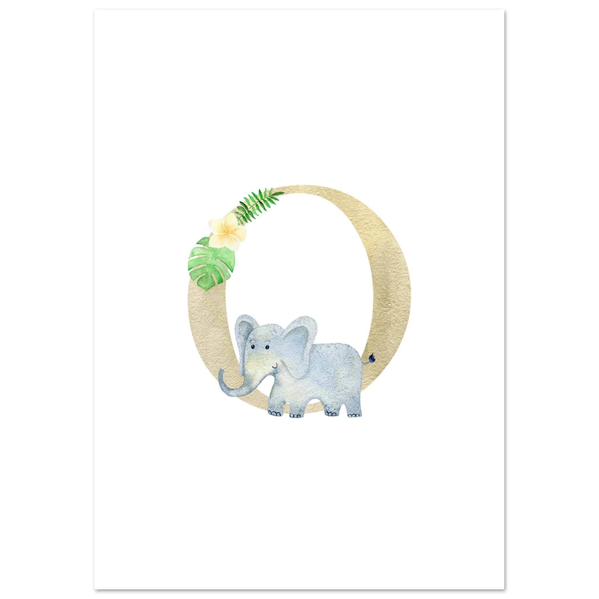 Artfulprints Poster Letter O kindernaam - A4 21x29.7 cm - Meerkleurig