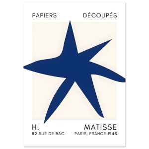 Artfulprints Poster Matisse – Star of the sea navy blue II – A4 21×29. Artfulprints Poster Matisse – Star of the sea navy blue II – A4 21×29.