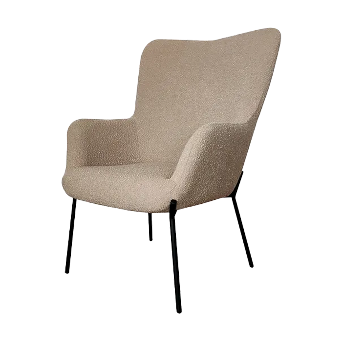 Artichok Rosemarie bouclé fauteuil lichtbruin