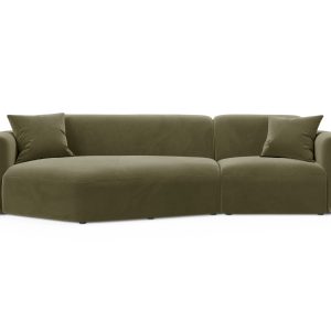 Cosmopolitan Design Modulaire hoekbank links Strino 3-zits, flueel gro Cosmopolitan Design Modulaire hoekbank links Strino 3-zits, flueel gro