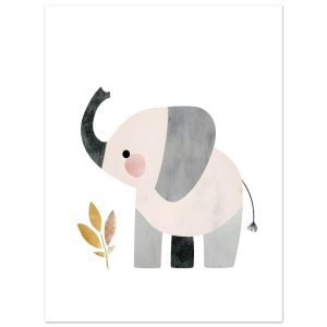 Artfulprints Poster Lieve olifant in aquarel – 30×40 cm – Grijs Artfulprints Poster Lieve olifant in aquarel – 30×40 cm – Grijs